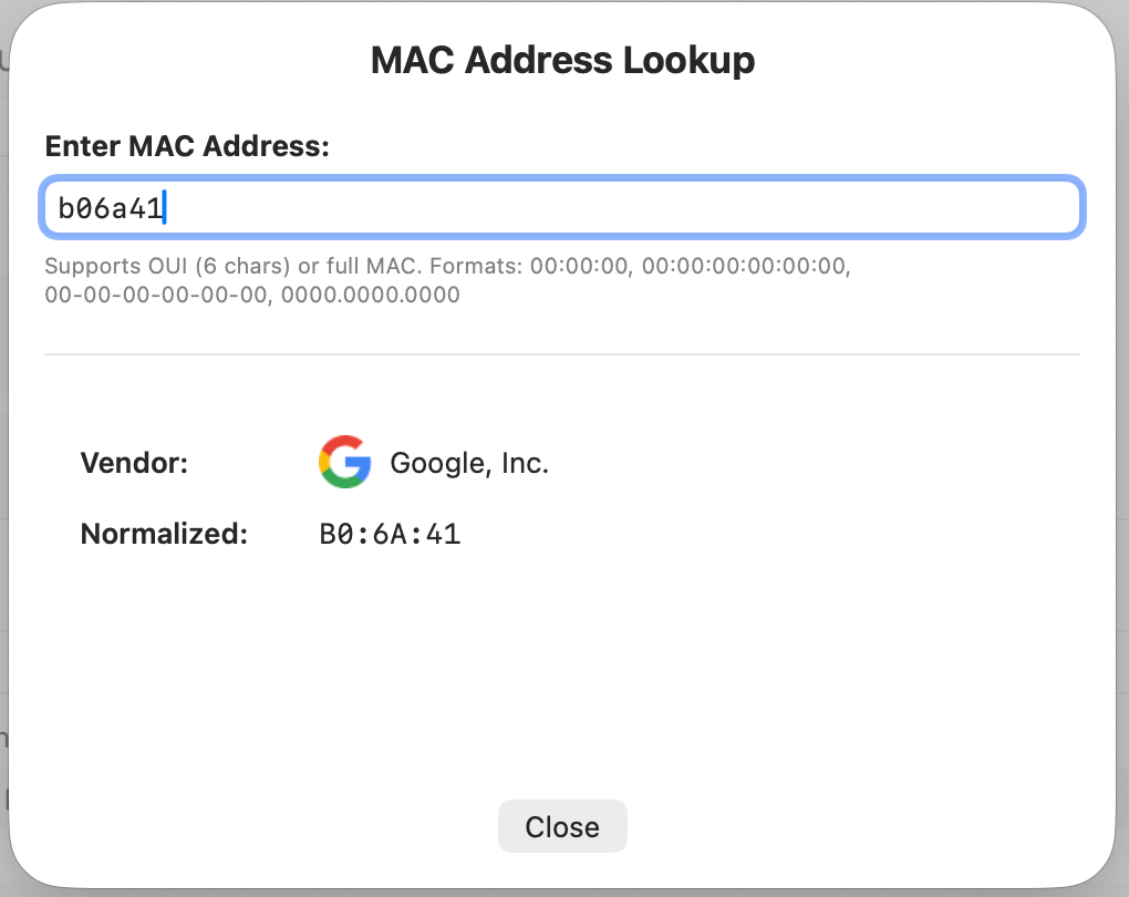 Wireless Network Details